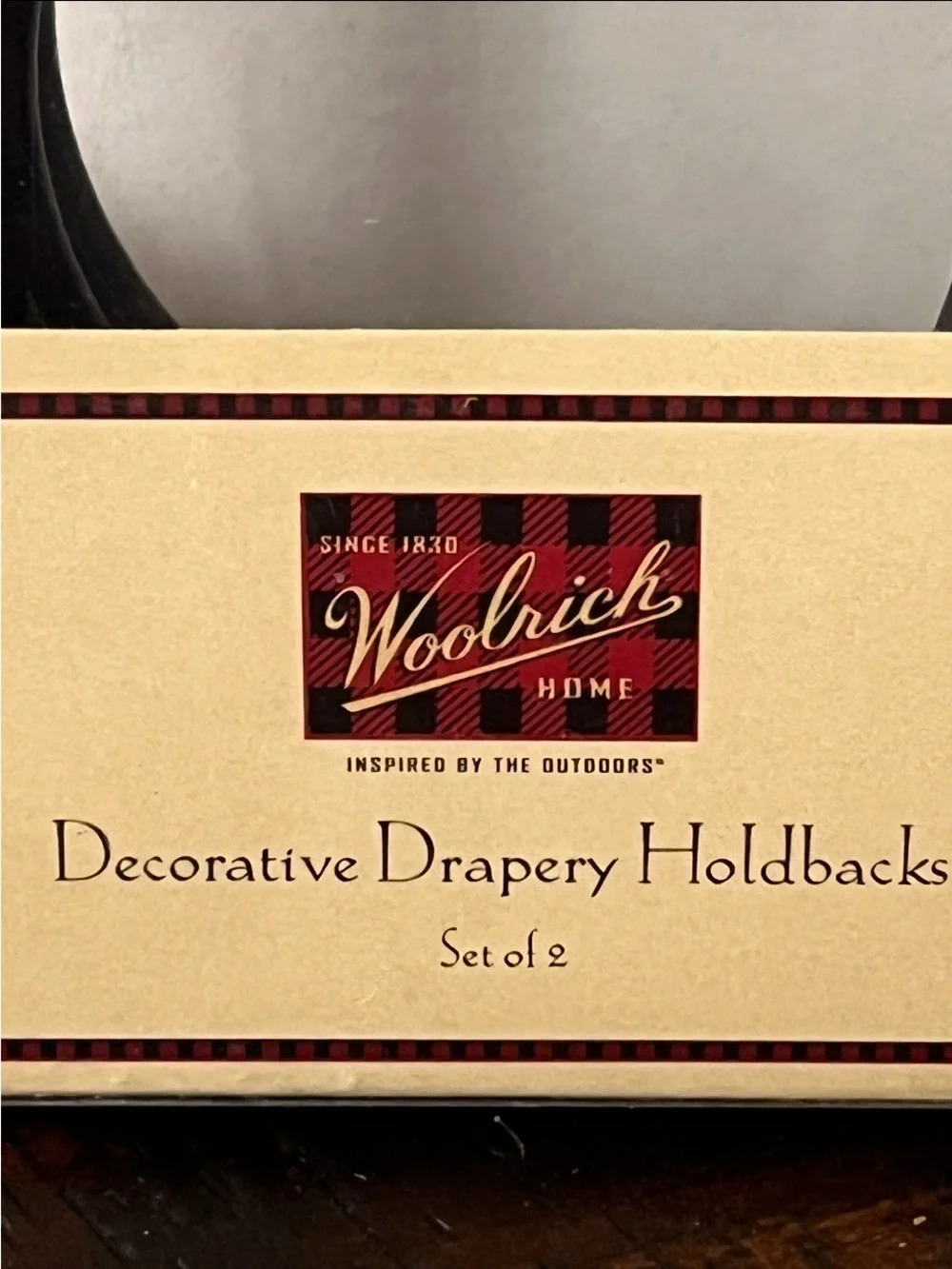 Woolrich Metal Curtain Holdback Hook / Drapery Tieback Brown Rustic NEW